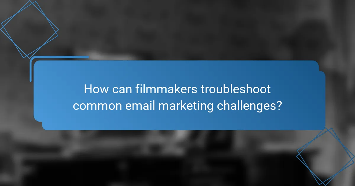 How can filmmakers troubleshoot common email marketing challenges?