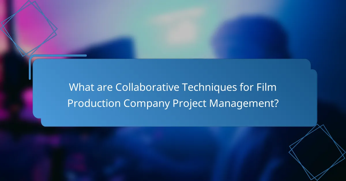 What are Collaborative Techniques for Film Production Company Project Management?