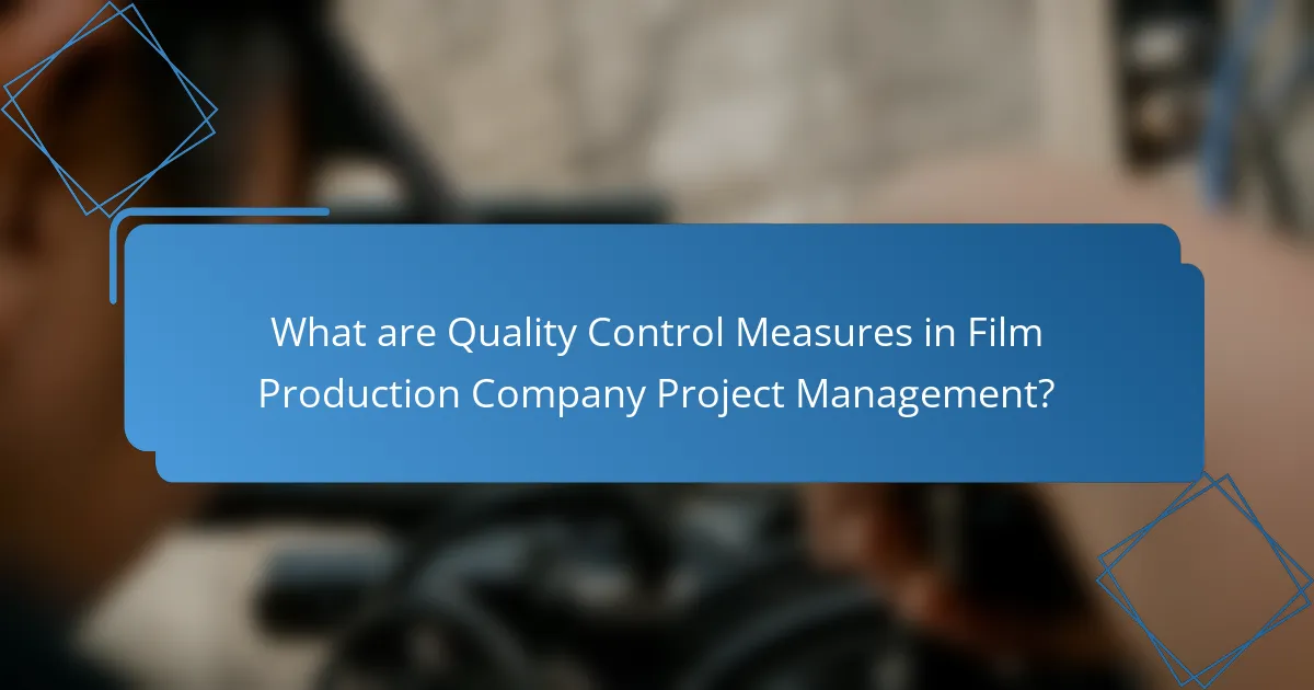 What are Quality Control Measures in Film Production Company Project Management?
