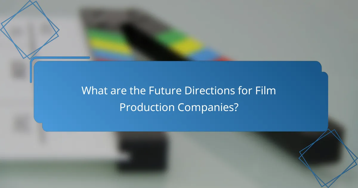What are the Future Directions for Film Production Companies?