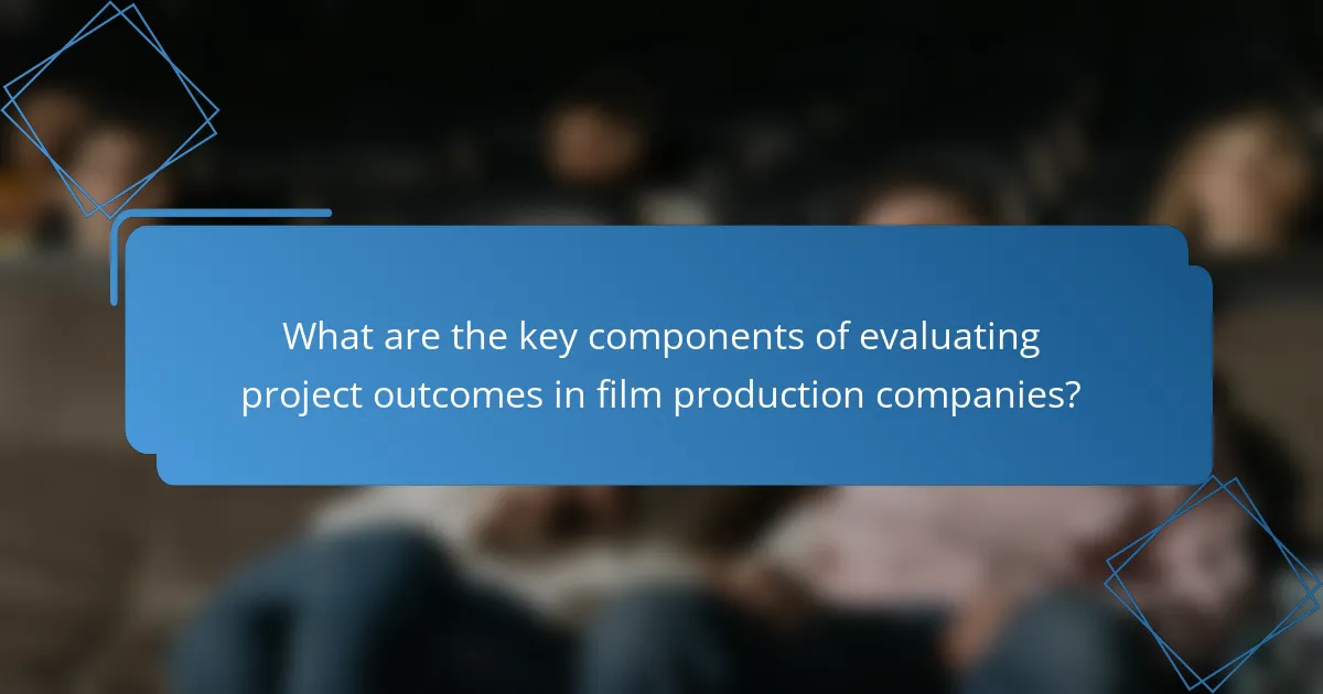 What are the key components of evaluating project outcomes in film production companies?