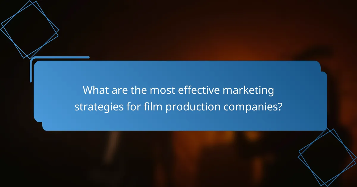 What are the most effective marketing strategies for film production companies?