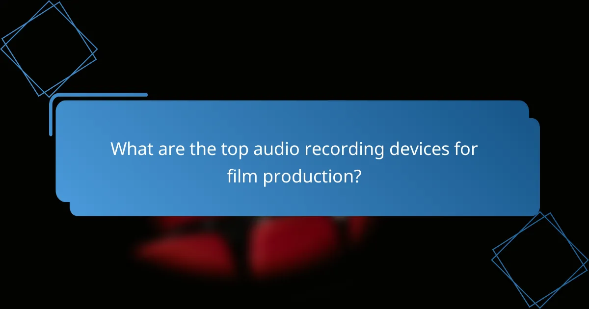 What are the top audio recording devices for film production?