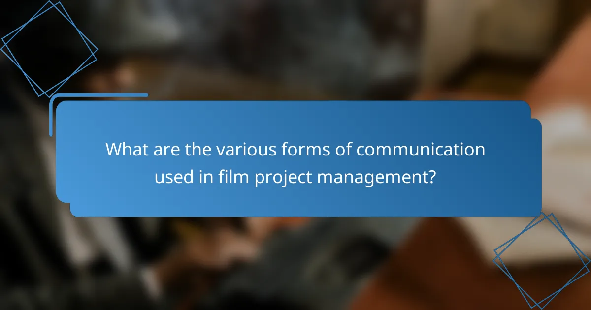What are the various forms of communication used in film project management?