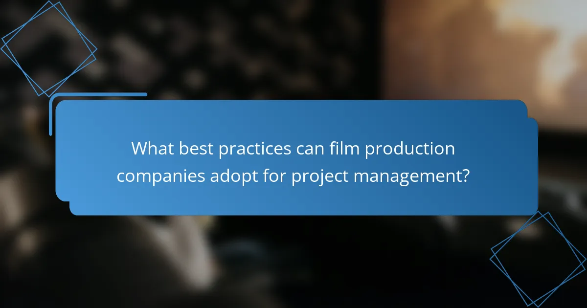 What best practices can film production companies adopt for project management?