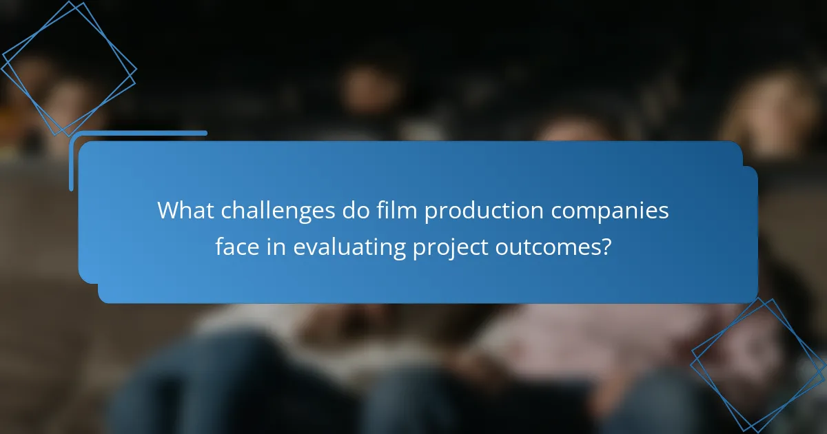 What challenges do film production companies face in evaluating project outcomes?