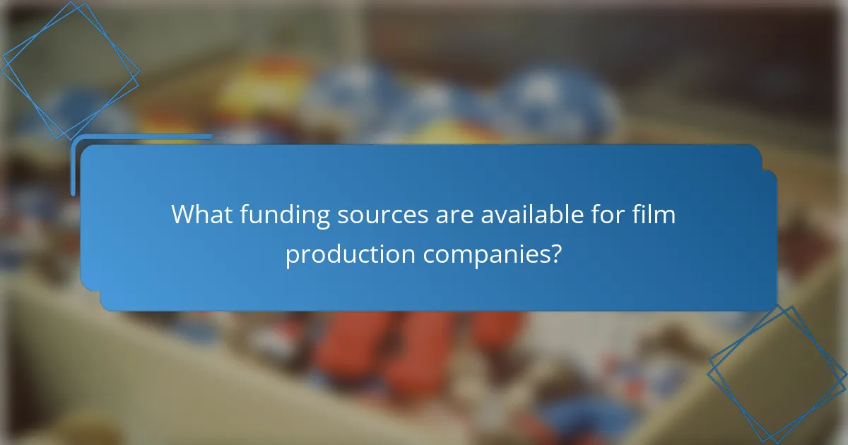 What funding sources are available for film production companies?