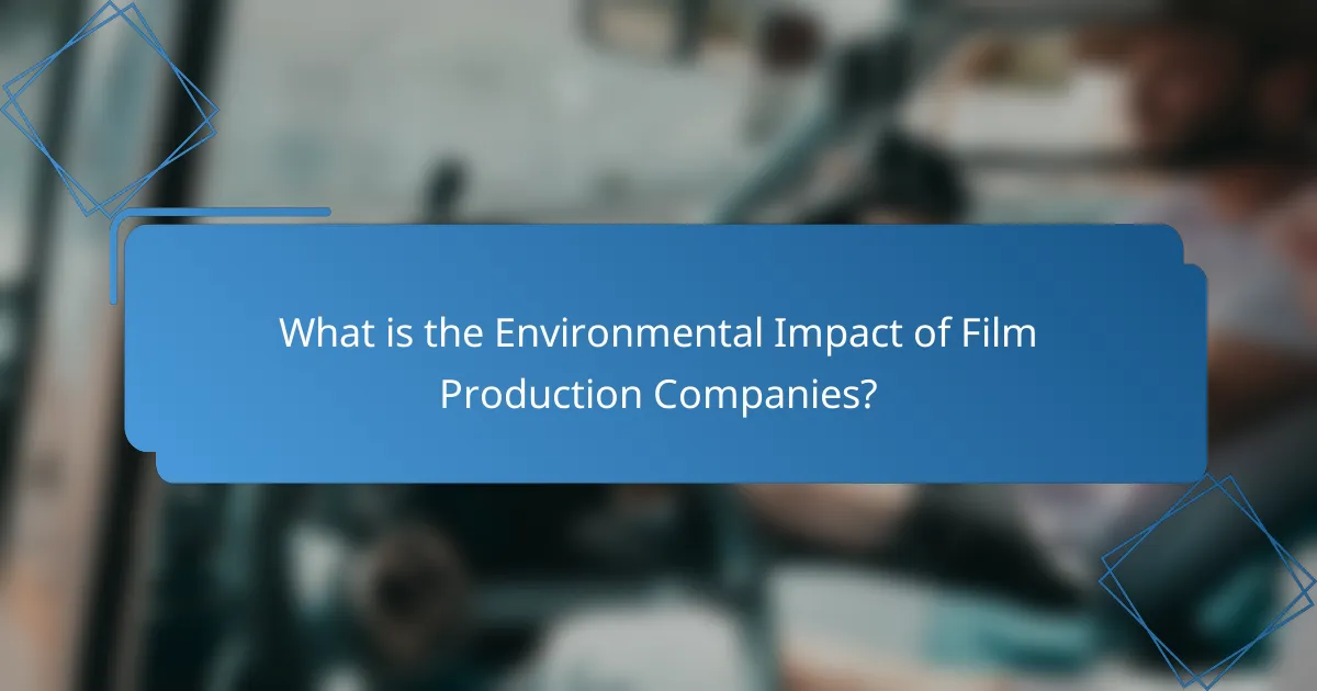 What is the Environmental Impact of Film Production Companies?