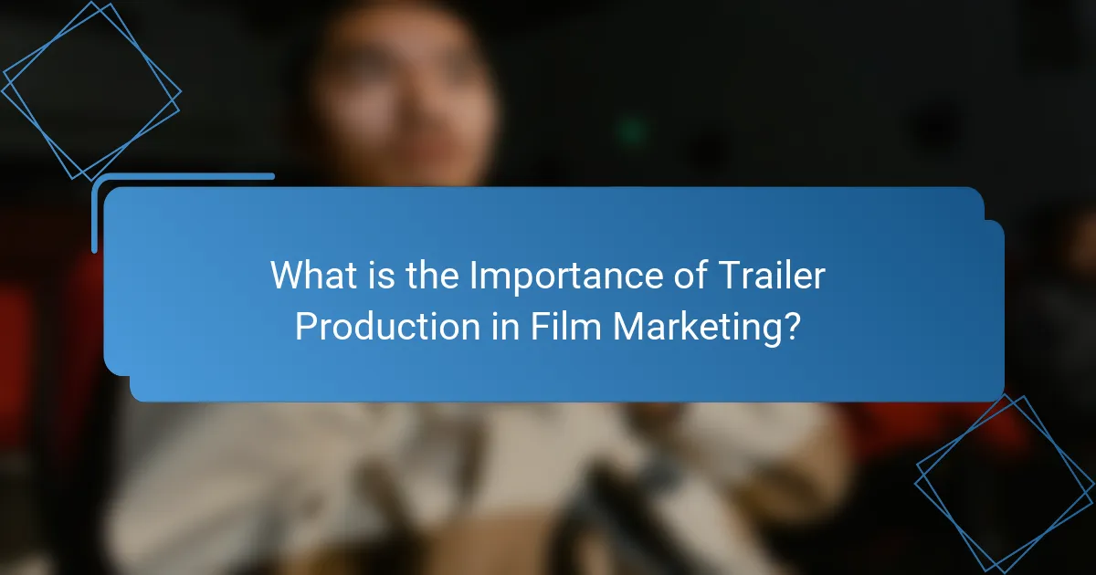 What is the Importance of Trailer Production in Film Marketing?