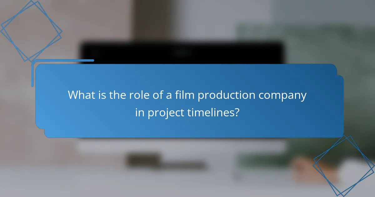 What is the role of a film production company in project timelines?