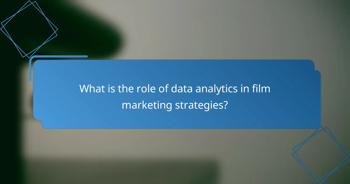 What is the role of data analytics in film marketing strategies?