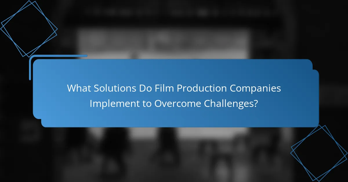 What Solutions Do Film Production Companies Implement to Overcome Challenges?