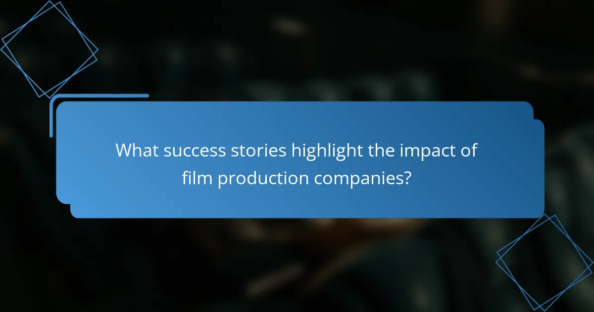 What success stories highlight the impact of film production companies?